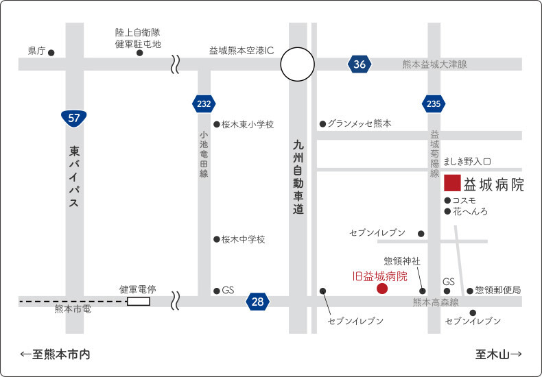 益城病院の地図